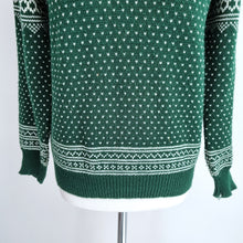 Load image into Gallery viewer, Dirty Harry Jumper Fair Isle Green Knit Retro Brighton Nordic Christmas Small