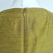 Load image into Gallery viewer, Reiss Dress Sheath Cocktail Golden Green Shift Luca Work Square Neck Lined 8