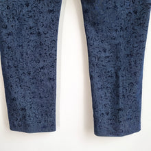 Load image into Gallery viewer, NYDJ Jeans Slim Straight Floral Jacquard Lift Tuck Dark Blue Mid Rise UK 16