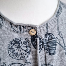 Load image into Gallery viewer, Mantaray Cardigan Grey Floral Print UK 18 100% Cotton 3/4 Sleeves Button Knit