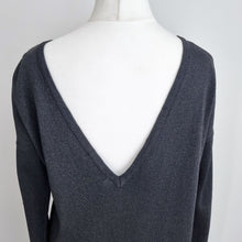 Load image into Gallery viewer, Oliver Bonas Metallic Dress UK 8 Black Lurex Knit Open Back Long Sleeves Party
