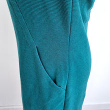 Load image into Gallery viewer, Boden Shift Dress Teal Green UK 10 Textured Smart Work Pockets Knee Length
