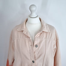 Load image into Gallery viewer, Jaded London Denim Coat Jacket Oversized Long Ombre Tie-Dye Orange Small Medium