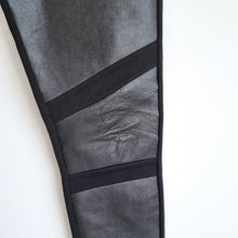 Load image into Gallery viewer, Zapa Leather Panel Leggings Black Biker Stretch Trousers XS Luxe Chic Genuine