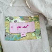 Load image into Gallery viewer, M&S Per Una Trenchcoat Light Gold Metallic Belted Lined Tiered Back Party 14