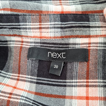 Load image into Gallery viewer, Next Checked Shirt Plaid UK 20 100% Cotton Blouse Black Red Lumberjack Tunic