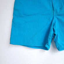 Load image into Gallery viewer, Vintage St Michael Denim Shorts UK 18 Fits 14 Turquoise Blue Stretch M& Mom 90s