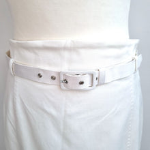 Load image into Gallery viewer, Coast White Pencil Skirt UK 12 Belted Knee Length Smart Work Office Occasion