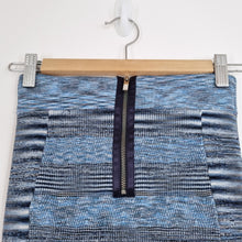 Load image into Gallery viewer, Karen Millen Skirt Pencil Bodycon Blue Rib Knit Striped Bandage Stretch 8 Size1