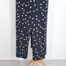 Load image into Gallery viewer, Hush Midi Dress Polka Dot UK 14 Black White Jersey Sleeveless Casual Holiday