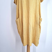Load image into Gallery viewer, Made in Italy Tunic Dress 100% Cotton One Size Yellow Pockets Beach Casual Lagen