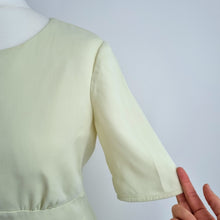 Load image into Gallery viewer, Reiss Dress Cocktail Pastel Lime Green Nipped Waist Lined Hedy Occasion Size 10