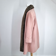 Load image into Gallery viewer, Vintage St Michael Wool Coat UK 12 Pink Faux Fur Collar 90s Oversized Pockets