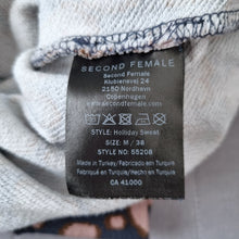 Load image into Gallery viewer, Second Female Sweatshirt Leopard Print Puff Sleeves Navy Pink Top Cotton Medium