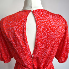 Load image into Gallery viewer, Ted Baker Devore Top Ruffle Size 2 UK 10 Coral Red Puff Sleeves Ties Devonna