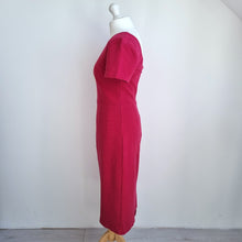 Load image into Gallery viewer, Boden Dress Shift Work Berry Pink Knee Low Back Ribbed Lined Sheath 12 Long