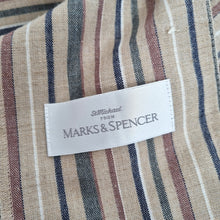 Load image into Gallery viewer, Vintage St Michael Blazer UK 18 20 Linen Blend Beige Striped 90s M&S Jacket Plus