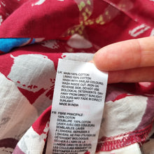 Load image into Gallery viewer, White Stuff Reversible Skirt A Line Floral Birds Red Blue 100% Cotton Knee 14