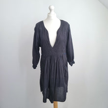 Load image into Gallery viewer, Day Birger et Mikkelsen Dress UK 12 Black 100% Cotton Boho Casual Deep V Pockets