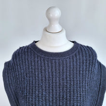 Load image into Gallery viewer, AllSaints Knitted Jumper Dress Large Navy Chunky Open Sides Tunic Vest Mouleon