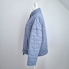 Load image into Gallery viewer, Next Quilted Padded Jacket UK 20 Light Blue 100% Cotton Coat Boxy Pockets Zip