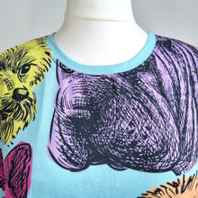 Load image into Gallery viewer, Fresh Hoods T-shirt Dogs Breeds 3XL Colourful Turquoise Top Pets Plus Size