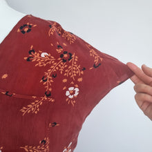 Load image into Gallery viewer, M&S Per Una Co-ord Midi Skirt Blouse Rust Brown Floral Print Set Occasion 20 22