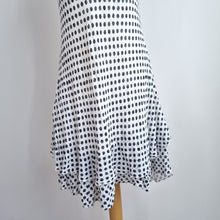 Load image into Gallery viewer, Made in Italy Dress Linen Blend Polka Dots Layered 10 12 White Lined Rara Hem