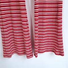 Load image into Gallery viewer, Monki Co-ord Outfit Flared Trousers Crop Top Striped Red White Jersey Medium