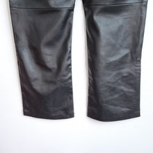 Load image into Gallery viewer, Mint Velvet Faux Leather Trousers 18 Long Black Wide Leg High Rise Work Winter