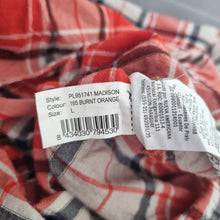 Load image into Gallery viewer, Pepe Jeans Shirt Dress Large Check Plaid Red Orange Tunic Long Sleeves Cotton