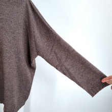 Load image into Gallery viewer, Ochre Jumper Cashmere Lambswool Brown Roll Neck One Size Knit Nepal Oversized