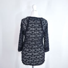 Load image into Gallery viewer, Isabel Marant Top Lace Black Crochet Fitted Boho Stretch Blouse Size 2 Medium