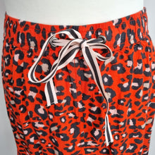 Load image into Gallery viewer, Sandwich Leopard Print Skirt UK 12 EU 40 Red Elastic Waist Tie Animal A Line