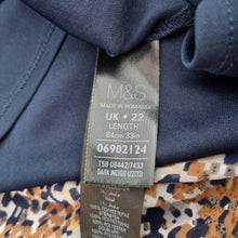 Load image into Gallery viewer, Marks & Spencer Classic Skirt Midi UK 22 Fit & Flare Lined Print Brown Blue Work