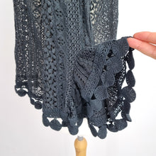 Load image into Gallery viewer, Made in Italy Blouse Lace 100% Cotton Black One Size Flare Sleeves Top Boho Goth