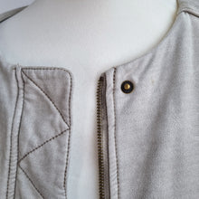 Load image into Gallery viewer, Anthropologie Marrakech Jacket Bomber Cream Beige Soft Moto Zip Buttons Large