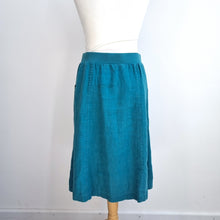 Load image into Gallery viewer, Seasalt Cornwall Skirt 100% Linen UK 10 Castle Garden Teal Blue Pockets Tulip