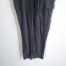 Load image into Gallery viewer, Next Black Boiler Suit Linen Blend UK 12 Cargo Utility Jumpsuit Belted Casual