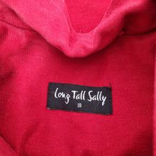 Load image into Gallery viewer, Long Tall Sally Coat Red UK 18 Pea Jacket Lined Cotton Pockets High Neck Winter