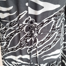 Load image into Gallery viewer, Whistles Dress Mini Animal Print Babydoll Smock Lined Grey Work Long Sleeves 8