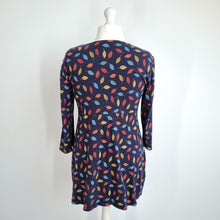 Load image into Gallery viewer, Seasalt Cornwall Tunic Top 16 Leaf Print Navy Smock Blouse Organic Cotton Jersey