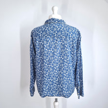 Load image into Gallery viewer, Boden Shirt Floral Print UK 20 Blue 100% Cotton Blouse Long Sleeves Button Down
