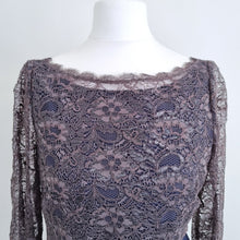 Load image into Gallery viewer, NEW Boden Lace Dress Occasion Cocktail Grey Navy Wedding Guest Lined Party 10 R
