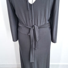 Load image into Gallery viewer, Club L London Maxi Dress UK 20 Black Ruched Open Back Evening Occasion Gothic