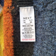 Load image into Gallery viewer, Next Long Cardigan Belted 18 Multicoloured Pockets Striped Coatigan Chunky Knit