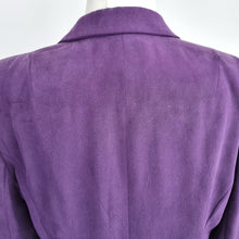 Load image into Gallery viewer, August Silk Blazer Purple UK 18 Pure Silk Jacket Open Lined Work Office Party