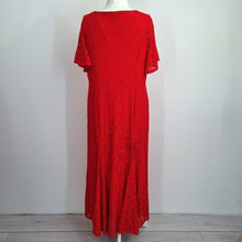 Load image into Gallery viewer, Joanna Hope Lace Dress Red UK 20 Maxi Lined Christmas Party Floral Short Sleeves