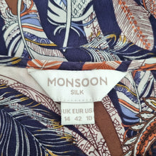 Load image into Gallery viewer, Monsoon Dress 100% Silk Tunic Paisley Print Pockets Party Shift Short Size 14