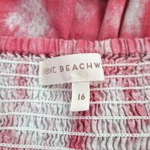 Load image into Gallery viewer, Next Beachwear Tie-Dye Dress 16 Smock Shirred Pink Cotton Puff Sleeve Sundress